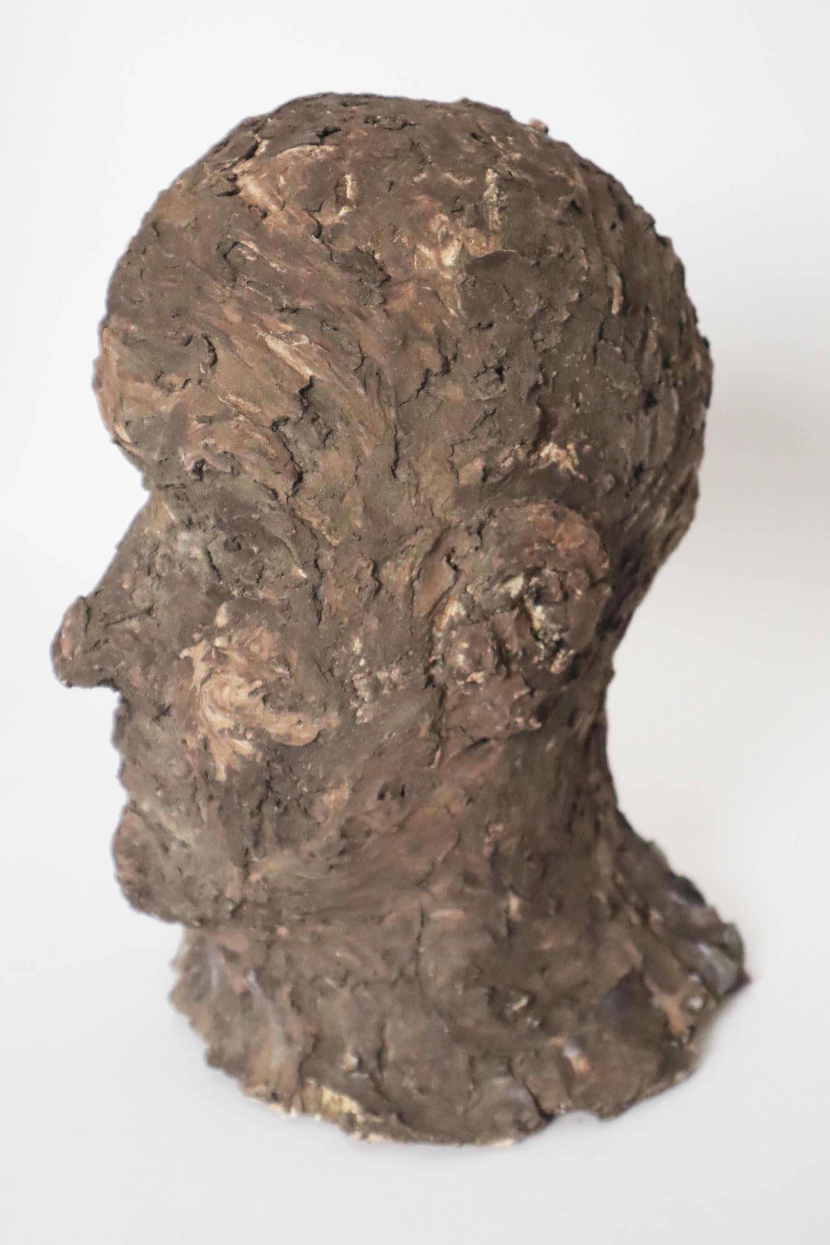 Grande busto brutalista di un uomo nello stile di Alberto Giacometti anni '50 in vendita 12