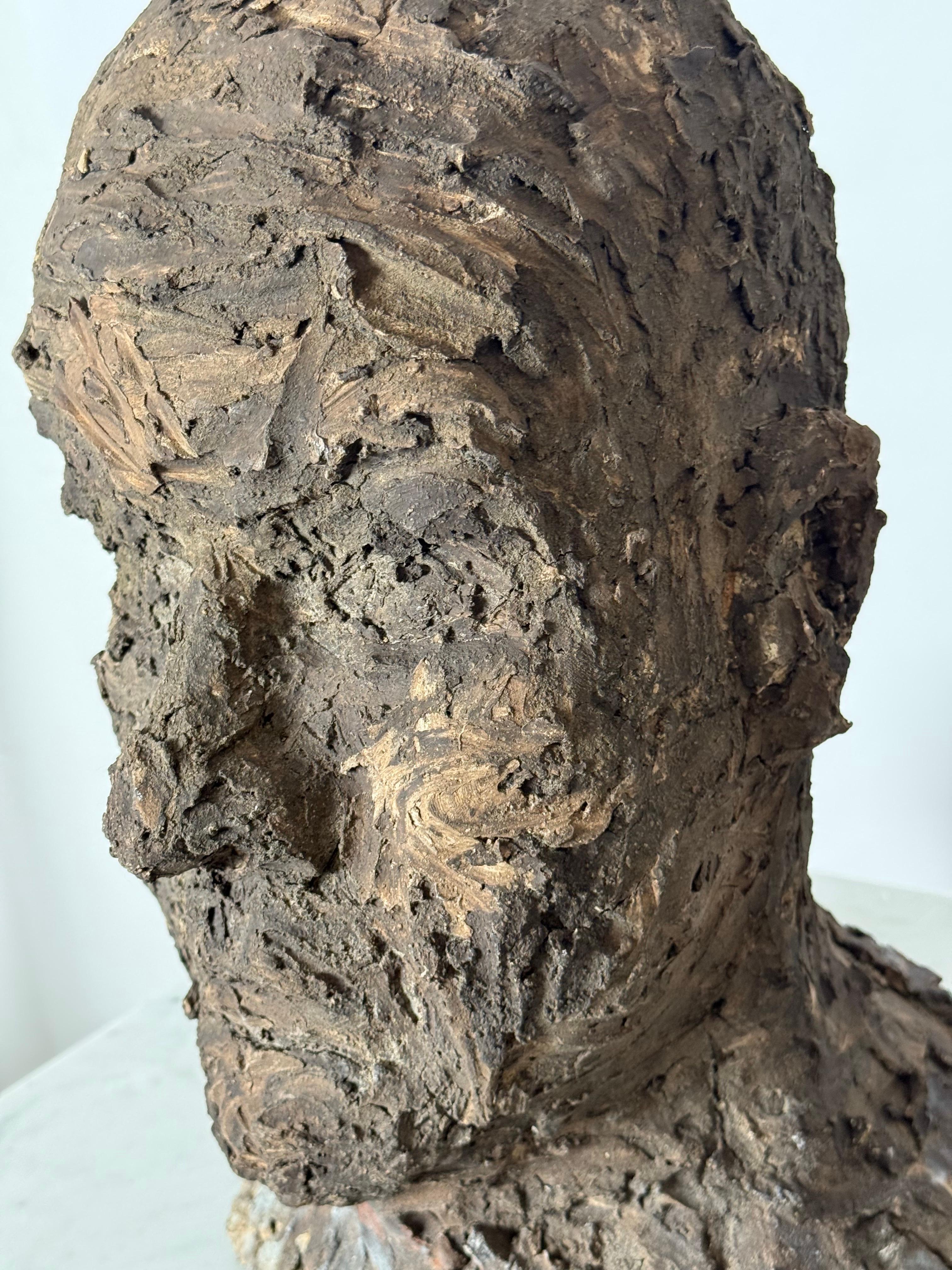 Brutalismo Grande busto brutalista di un uomo nello stile di Alberto Giacometti anni '50 in vendita