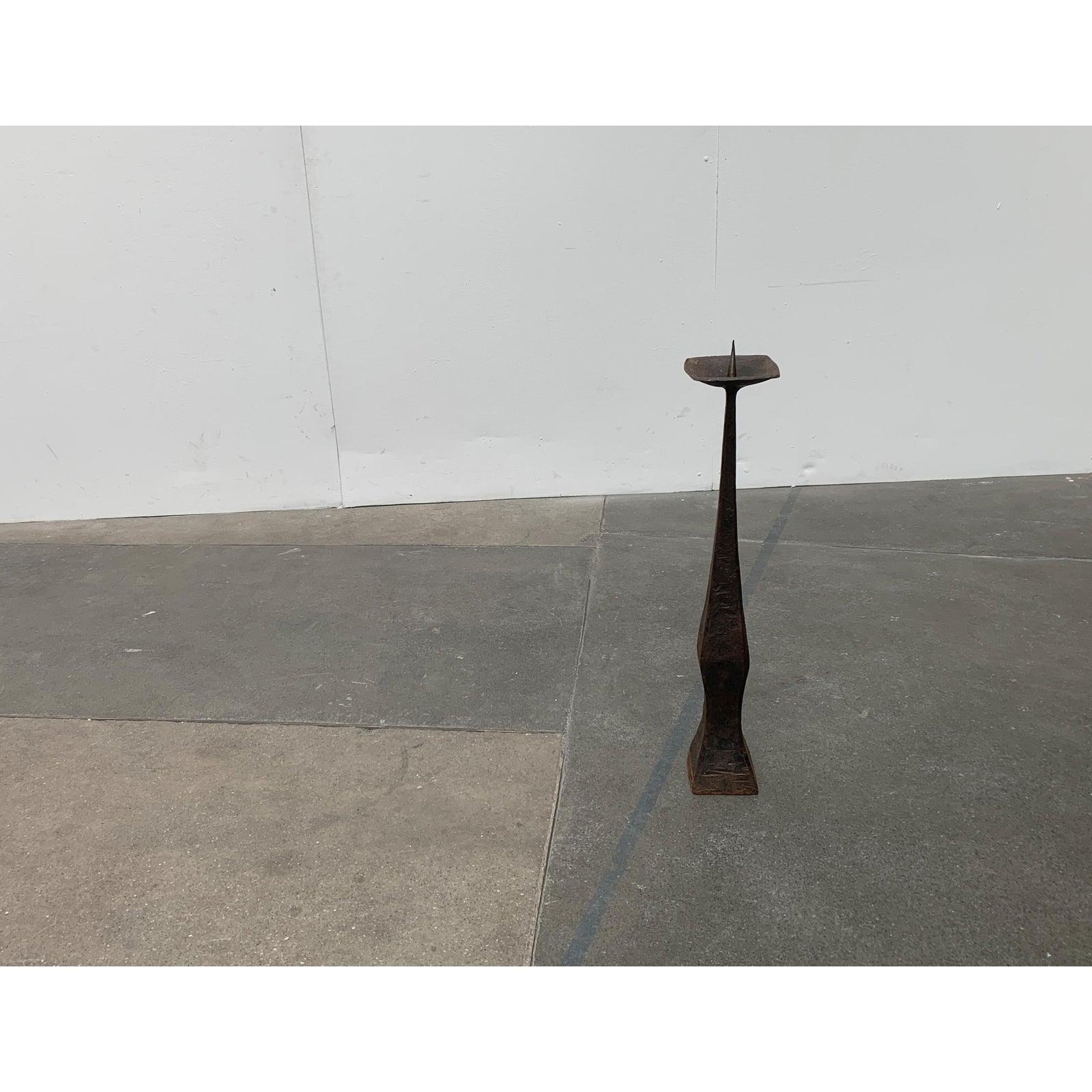 Glass Large Brutalist Candle Holder, 1960s For Sale