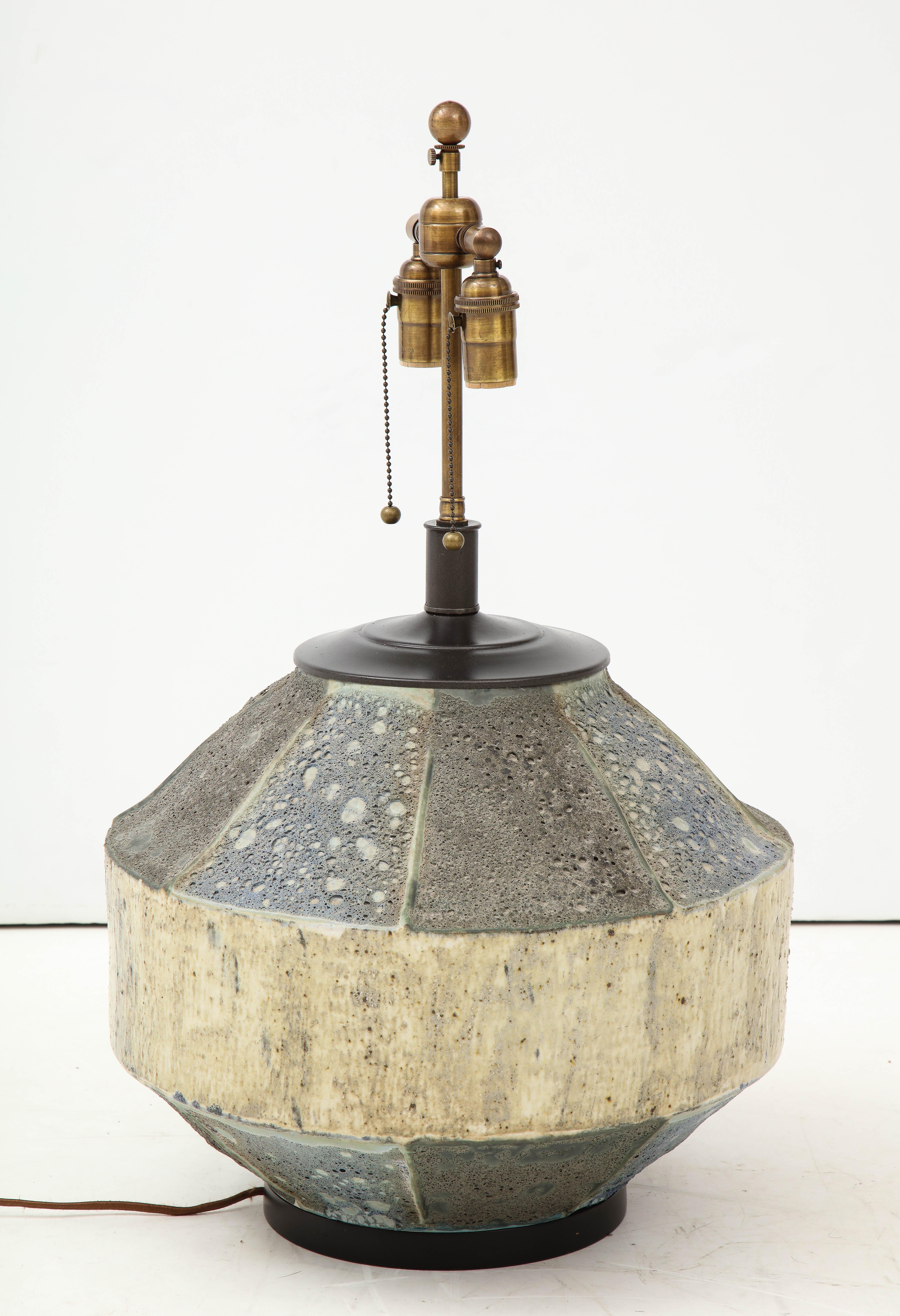 Mid-Century Modern Large Brutalist Ceramic Lamp
