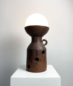Large Brutalist Ceramic Lamp, Germany, c.1970
