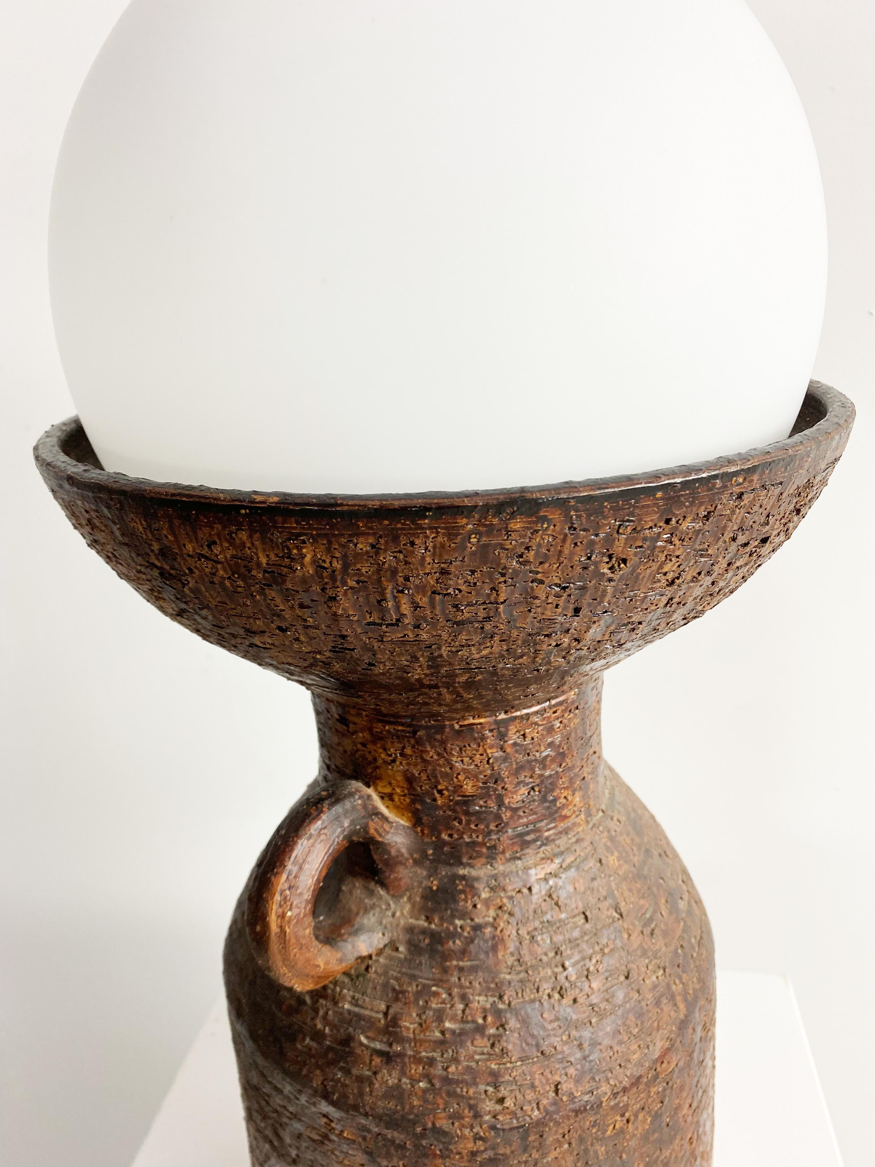 Large Brutalist Ceramic Lamp, Germany, c.1970 For Sale 1