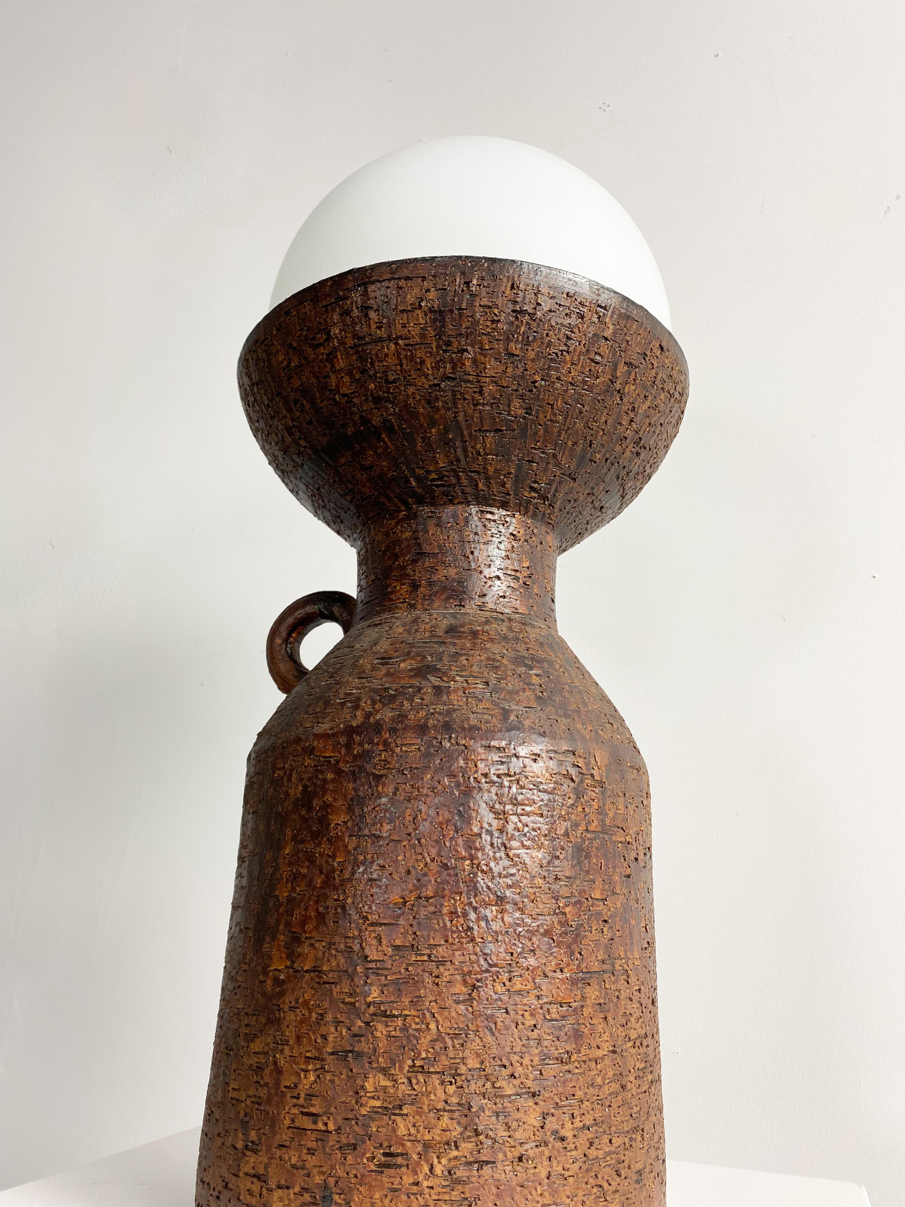 Large Brutalist Ceramic Lamp, Germany, c.1970 For Sale 2