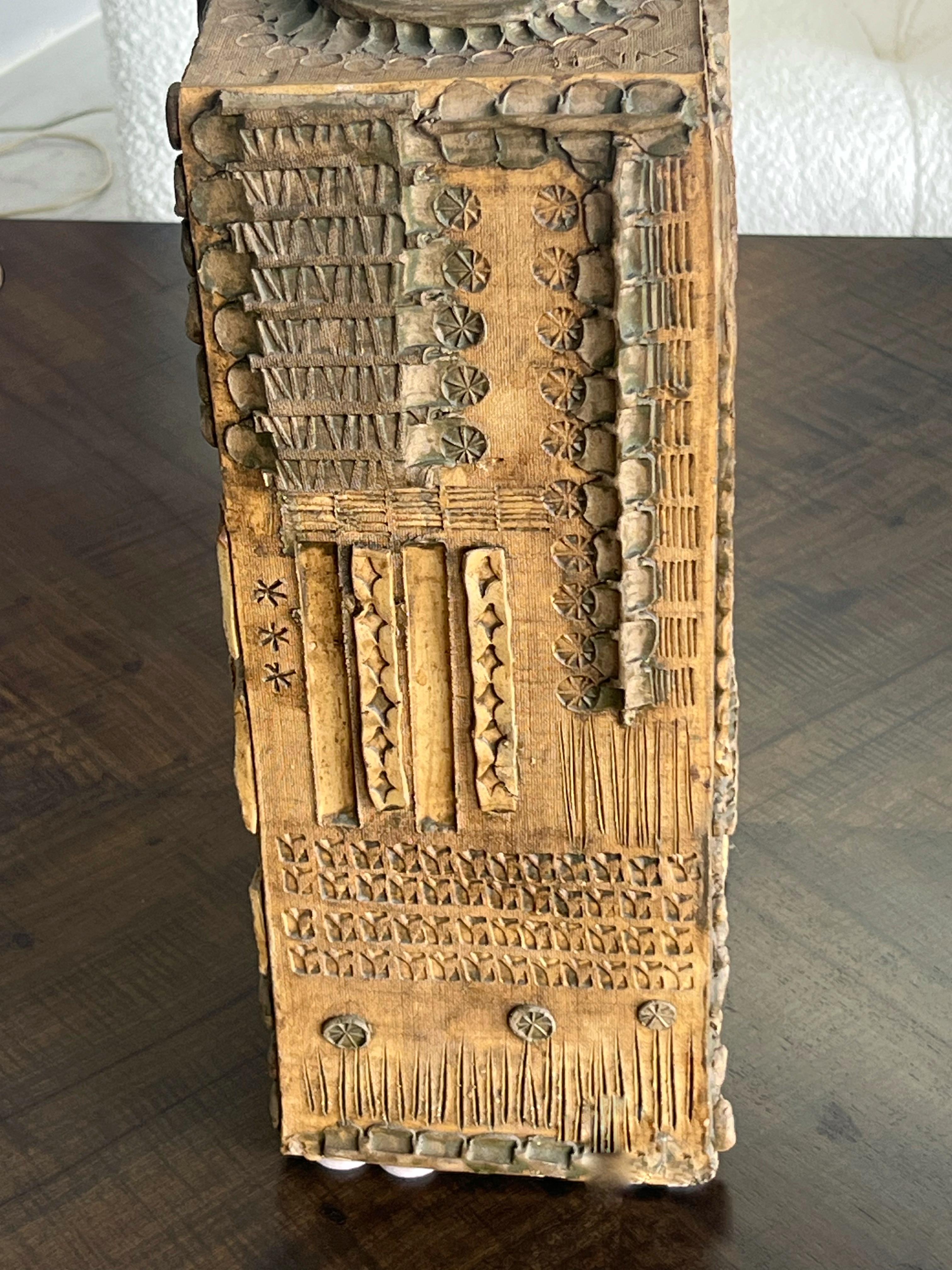 Large Brutalist Ceramic Pottery Vase Mid Century For Sale 4