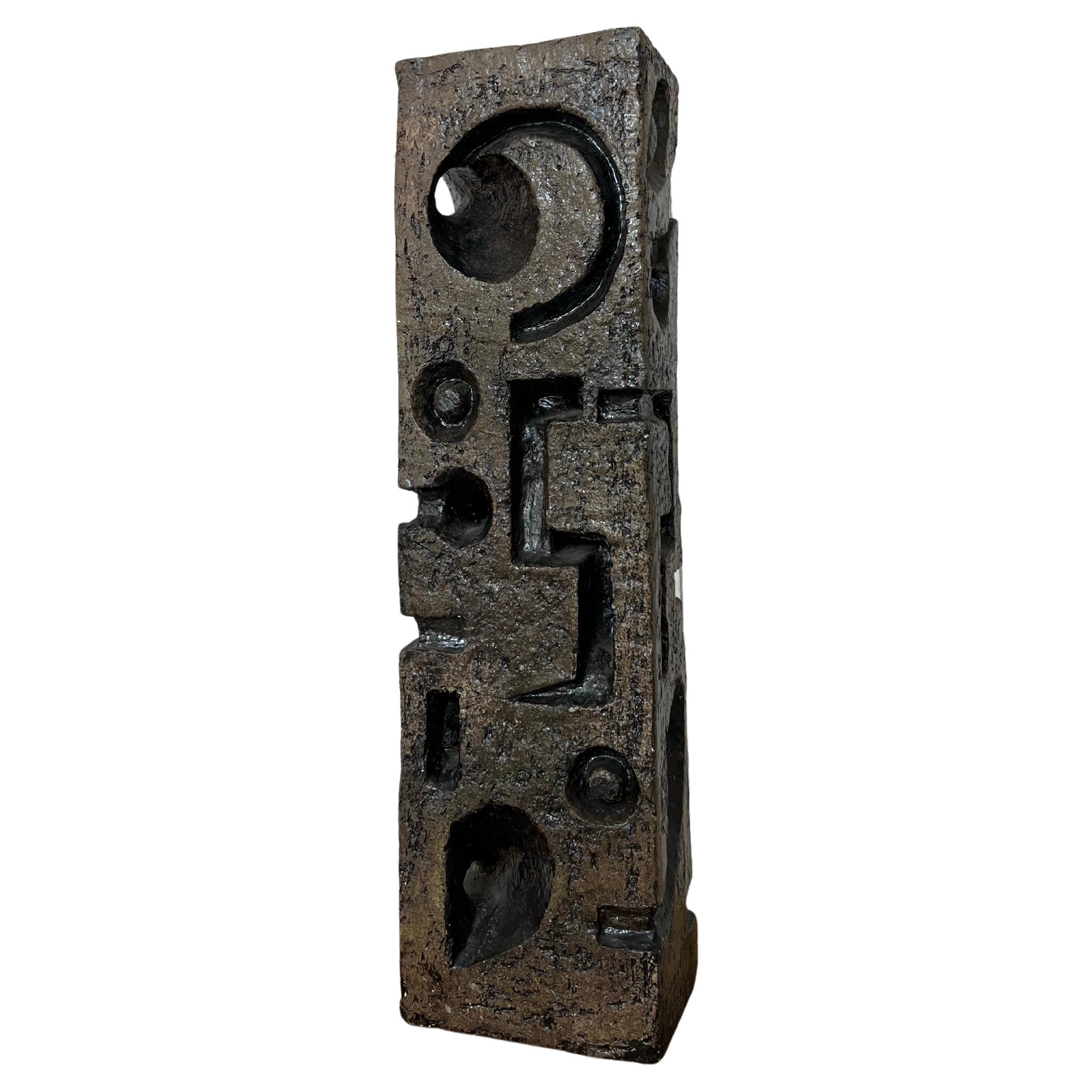 Large Brutalist Ceramic Sculpture – Abstract Totem Form, c. 1960s–70s ...