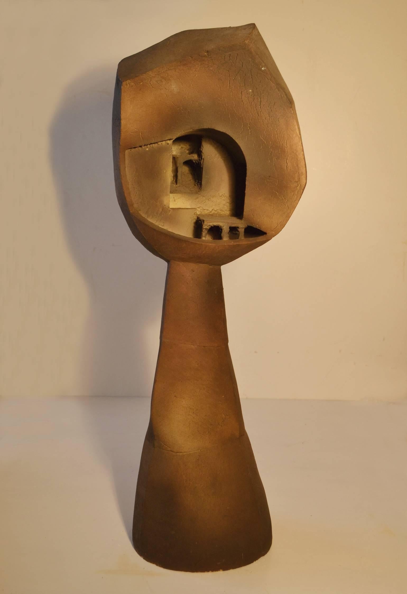 Large Cubist Ceramic Sculpture of Deconstructed Bust by Scottish Artist, 1960 In Excellent Condition In London, GB