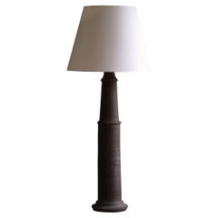 Large Brutalist Ceramic, Stoneware Floor Lamp, Danish Modern, 1970s