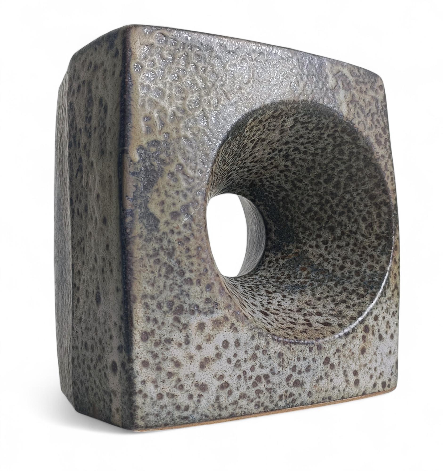 Glazed Large Brutalist Ceramic Vase by Marius van Woerden for Vest Keramiek, 1960s