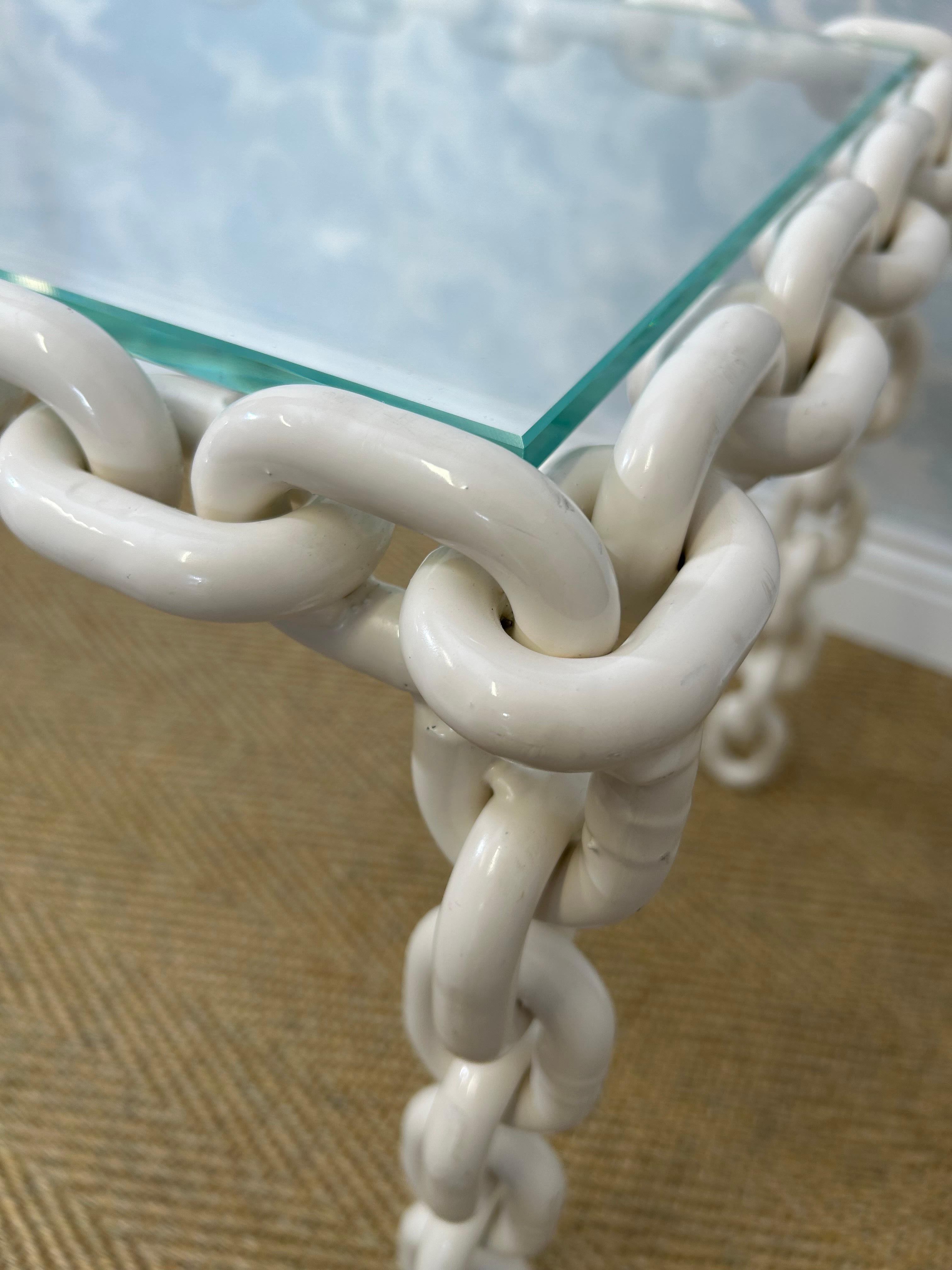 Late 20th Century Large Brutalist Chain Link Coffee Table, 1970's For Sale