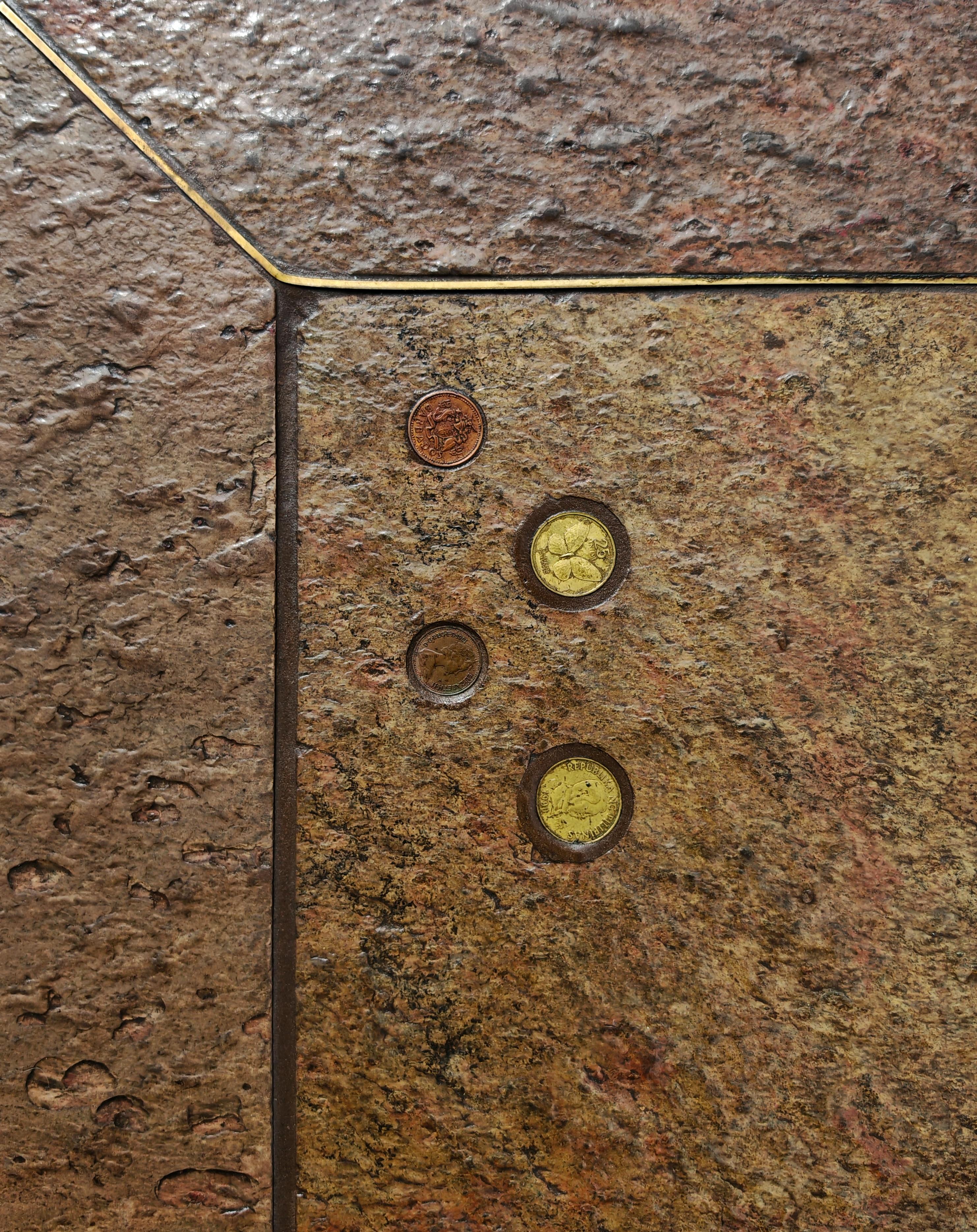 Large Brutalist coffee table in various kinds of stone by Paul Kingma, 1980s In Good Condition For Sale In Beograd, RS