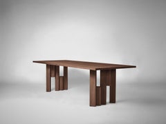 Large Brutalist Dining Table - Warm Brown Oak - Fenestra by Mokko