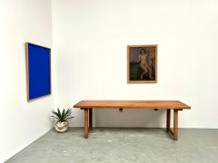 Large Brutalist Farm Table in Beech, Circa 1950