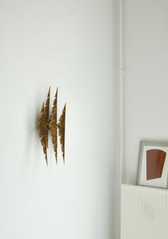 Large Brutalist "Flame Sconce" in Brass by Svend Aage Holm-sørensen, 1960s