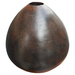 Large brutalist folk-art terracotta vase