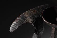 Großer Brutalist Folk Art Schmiedeeisen Kerzenleuchter