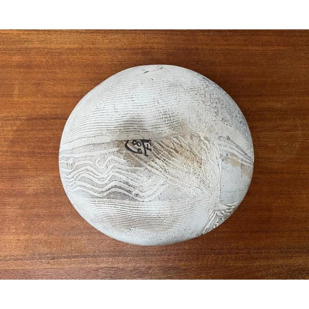 Ceramic Large Brutalist German Studio Pottery Bowl by Gerhard Liebenthron, 1980s For Sale