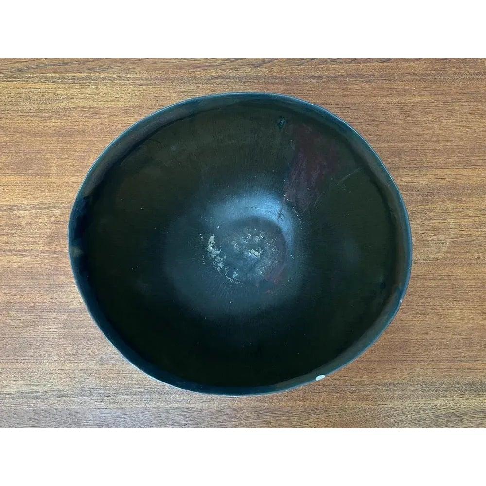 Large Brutalist German Studio Pottery Bowl by Gerhard Liebenthron, 1980s For Sale 4