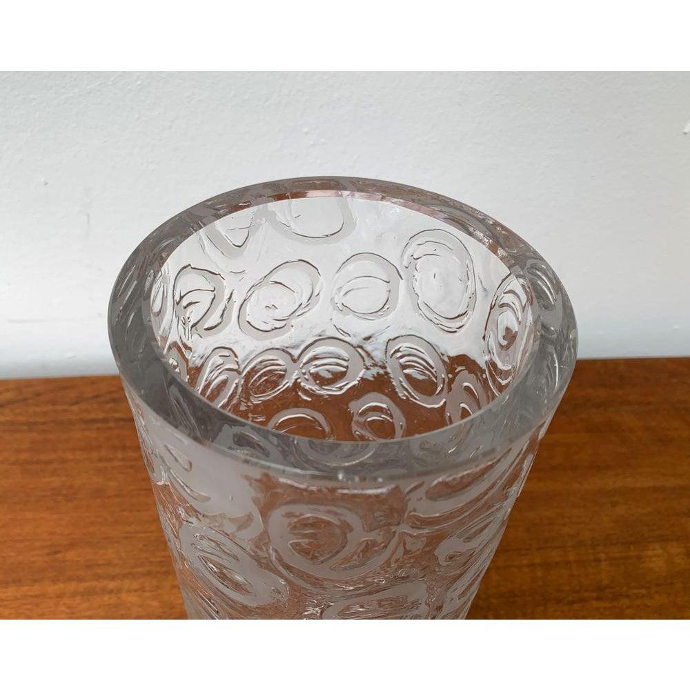 Large Brutalist Glass Vase, 1970s For Sale 1