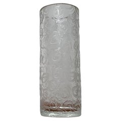 Gran jarrón de cristal Brutalista, años 70