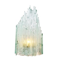 Large Brutalist Glass Wall Light by Pia Manu, 1970s