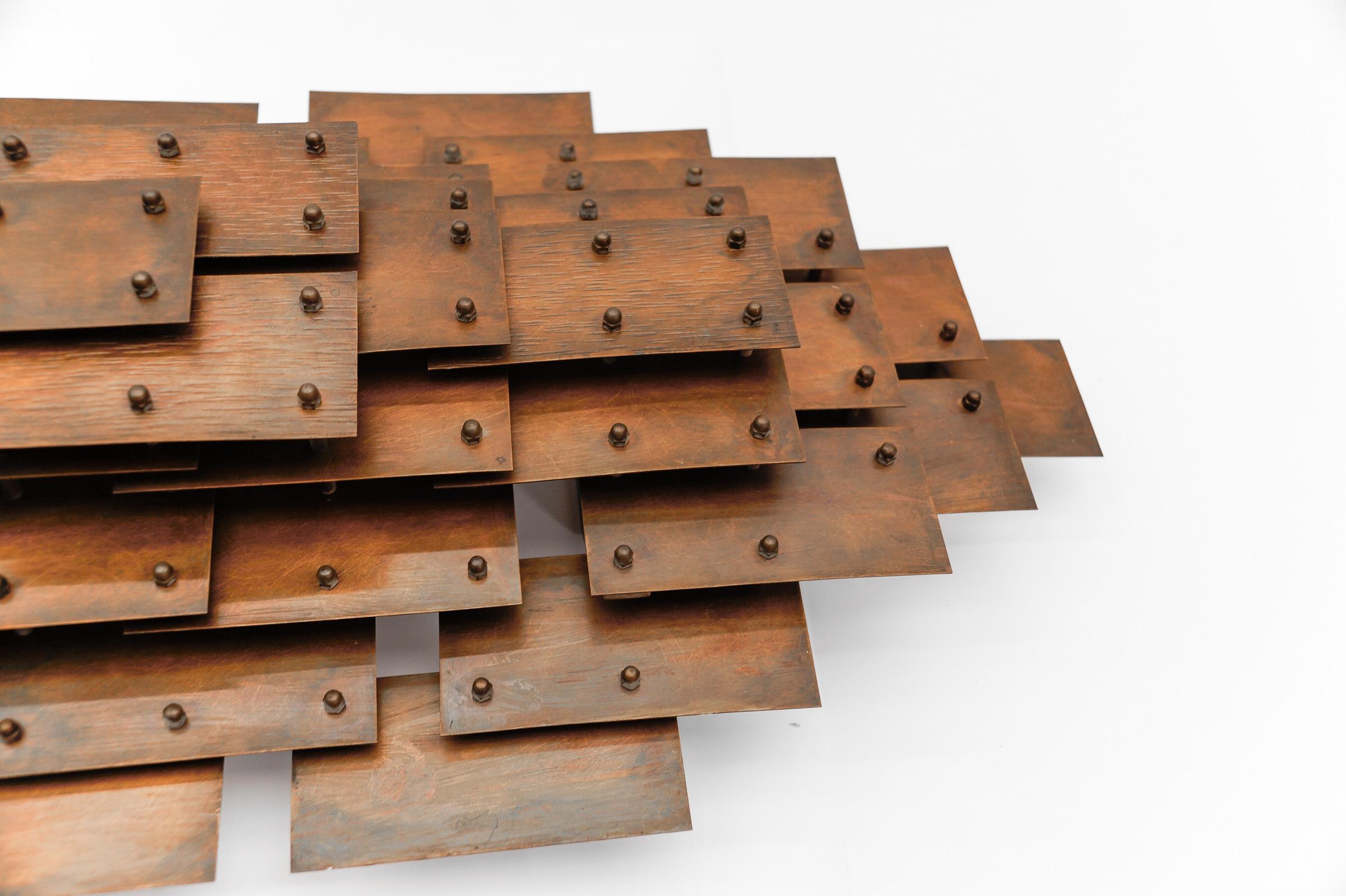 Large Brutalist Hand Made Copper Wall Sculpture, 1960s Germany For Sale 2
