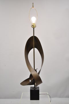 Large Brutalist Harry Balmer Mid-Century Modern Ribbon Lamp for Laurel