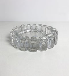 Large Brutalist Lead Crystal Ashtray / Bowl, Japan, c.1950