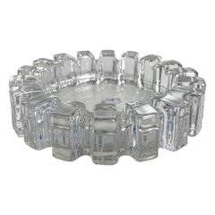 Large Brutalist Lead Crystal Ashtray / Bowl, Japan, c.1950