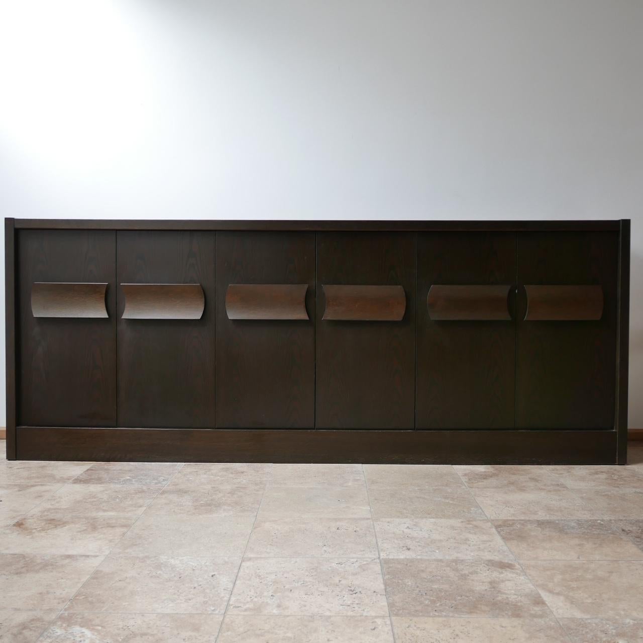 Large Brutalist Mid-Century Belgium Credenza For Sale 11