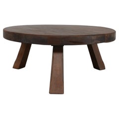 Large Brutalist Mid-Century Oak Coffee Table