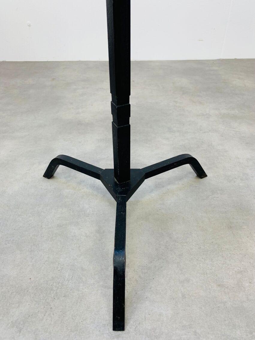 Large Brutalist Mid Century wrought iron floor candelabra candle holder For Sale 1