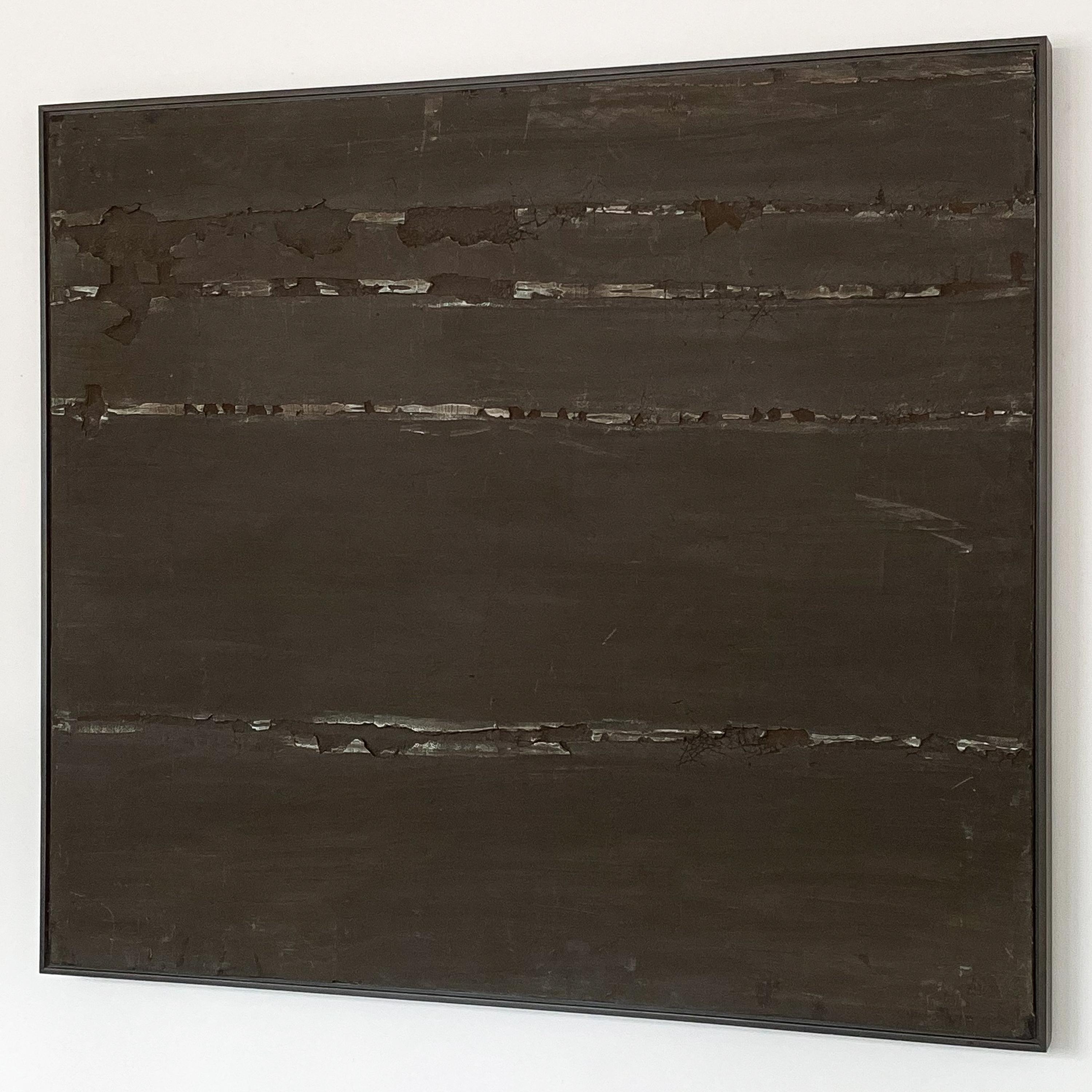 Mid-Century Modern Large Brutalist Mixed-Media Painting by Harry Bouras