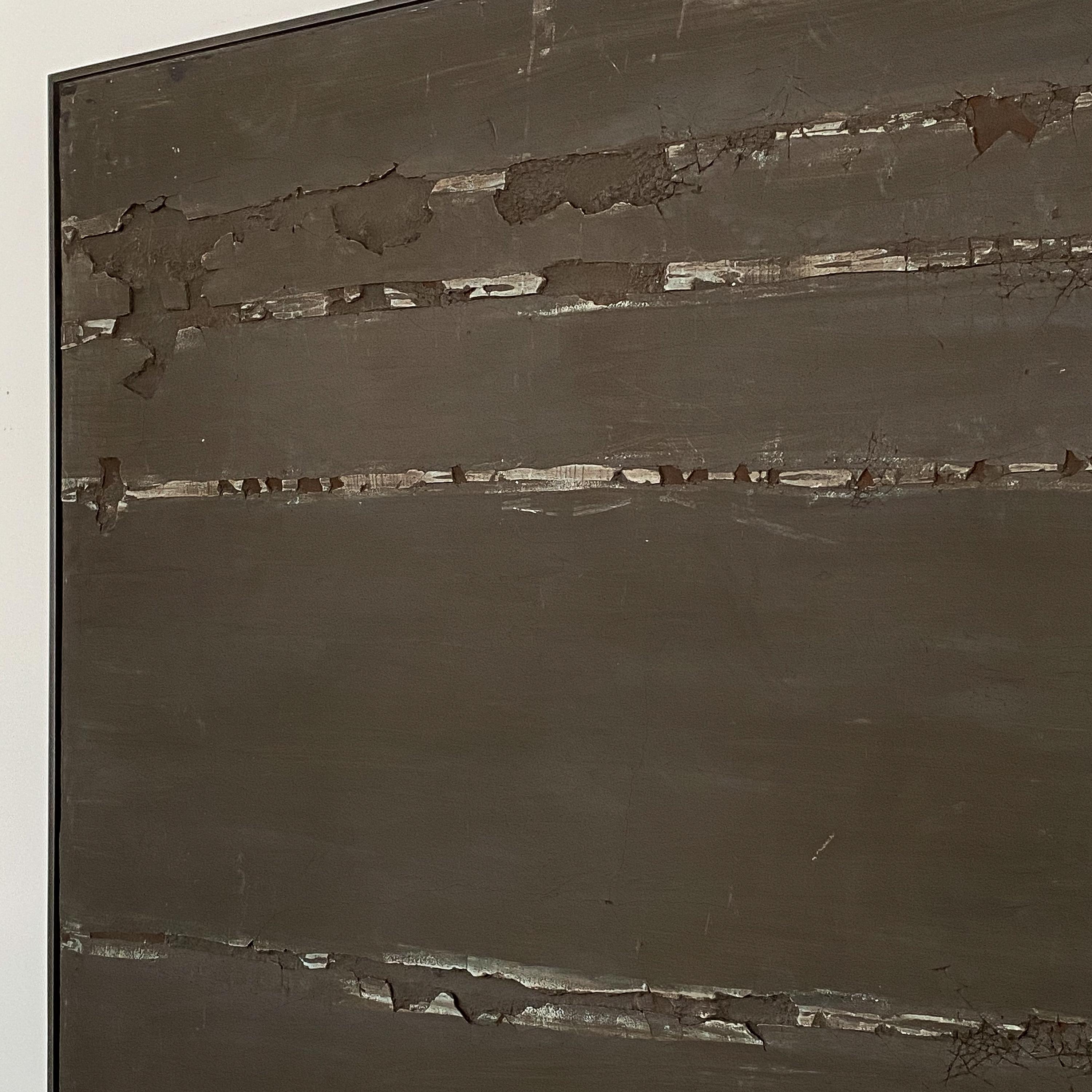 Late 20th Century Large Brutalist Mixed-Media Painting by Harry Bouras