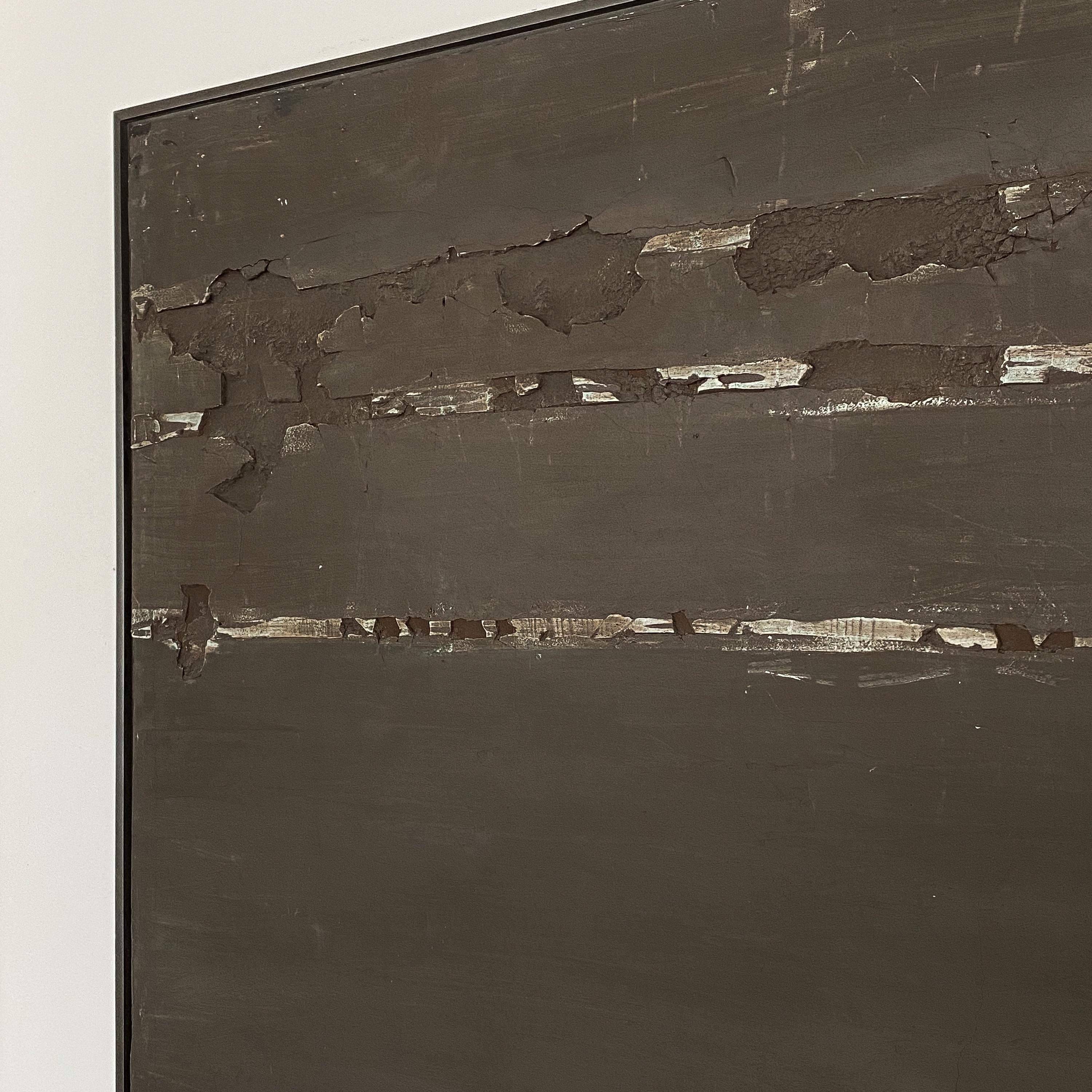 Canvas Large Brutalist Mixed-Media Painting by Harry Bouras