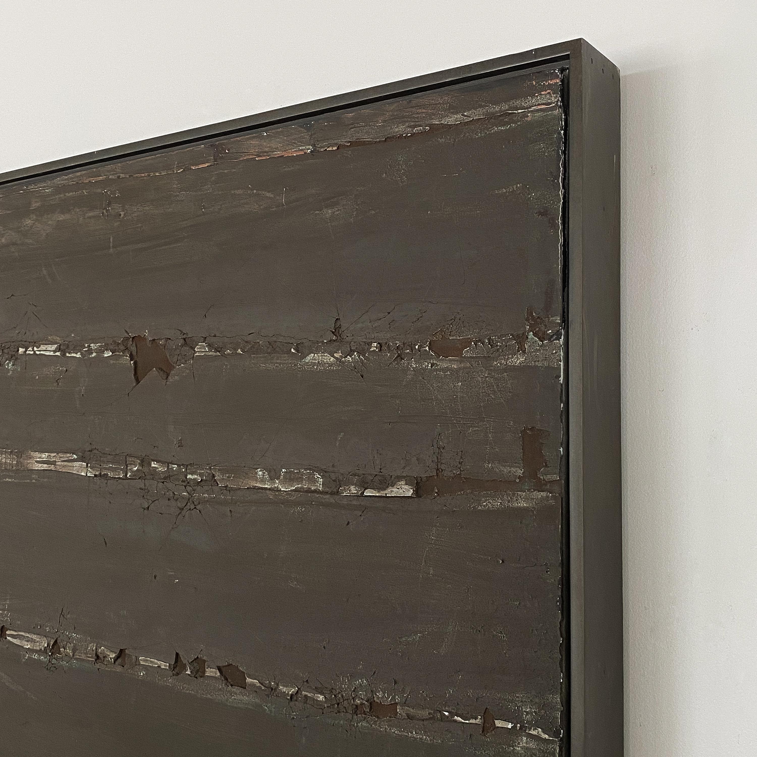 Large Brutalist Mixed-Media Painting by Harry Bouras 1