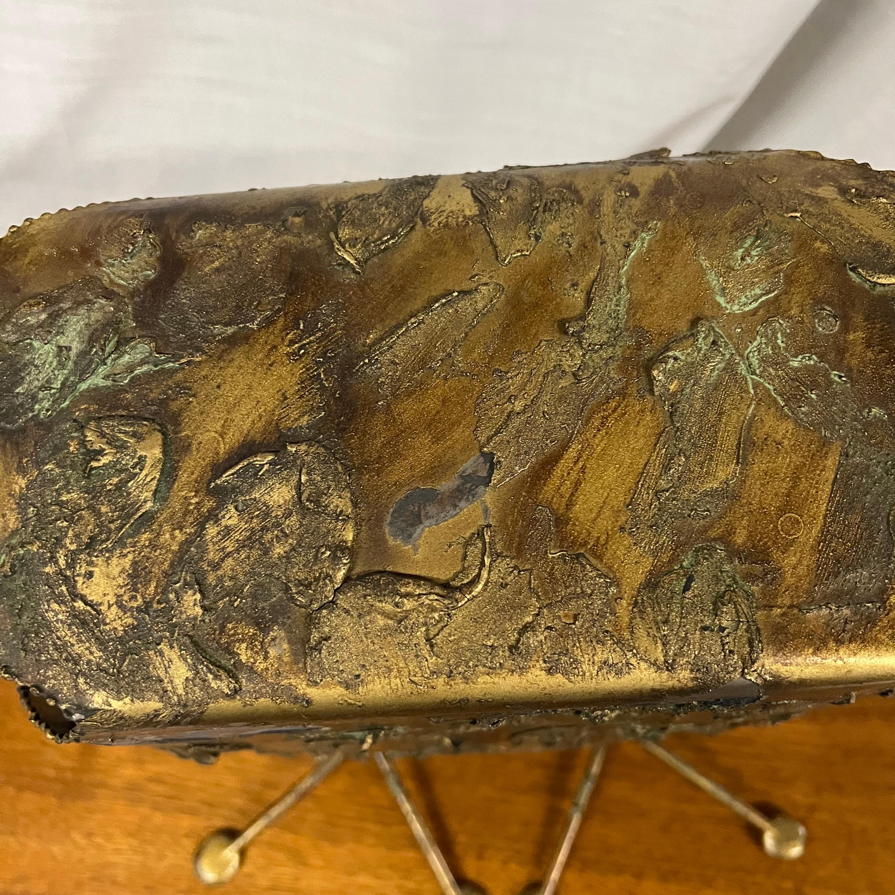 Large Brutalist Owl Sculpture by C Jere Signed and Dated 1