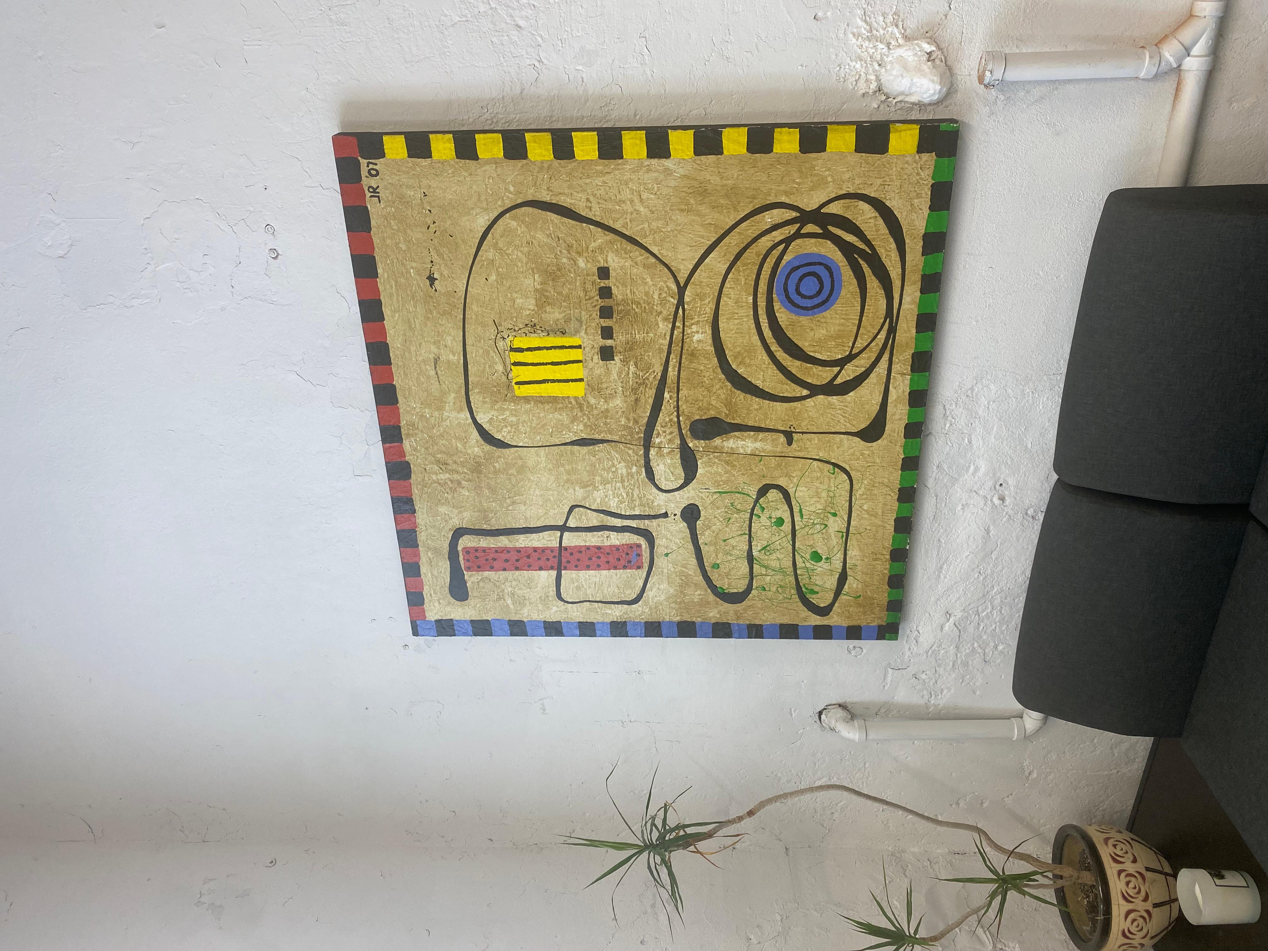 Central American Large Brutalist Painting For Sale