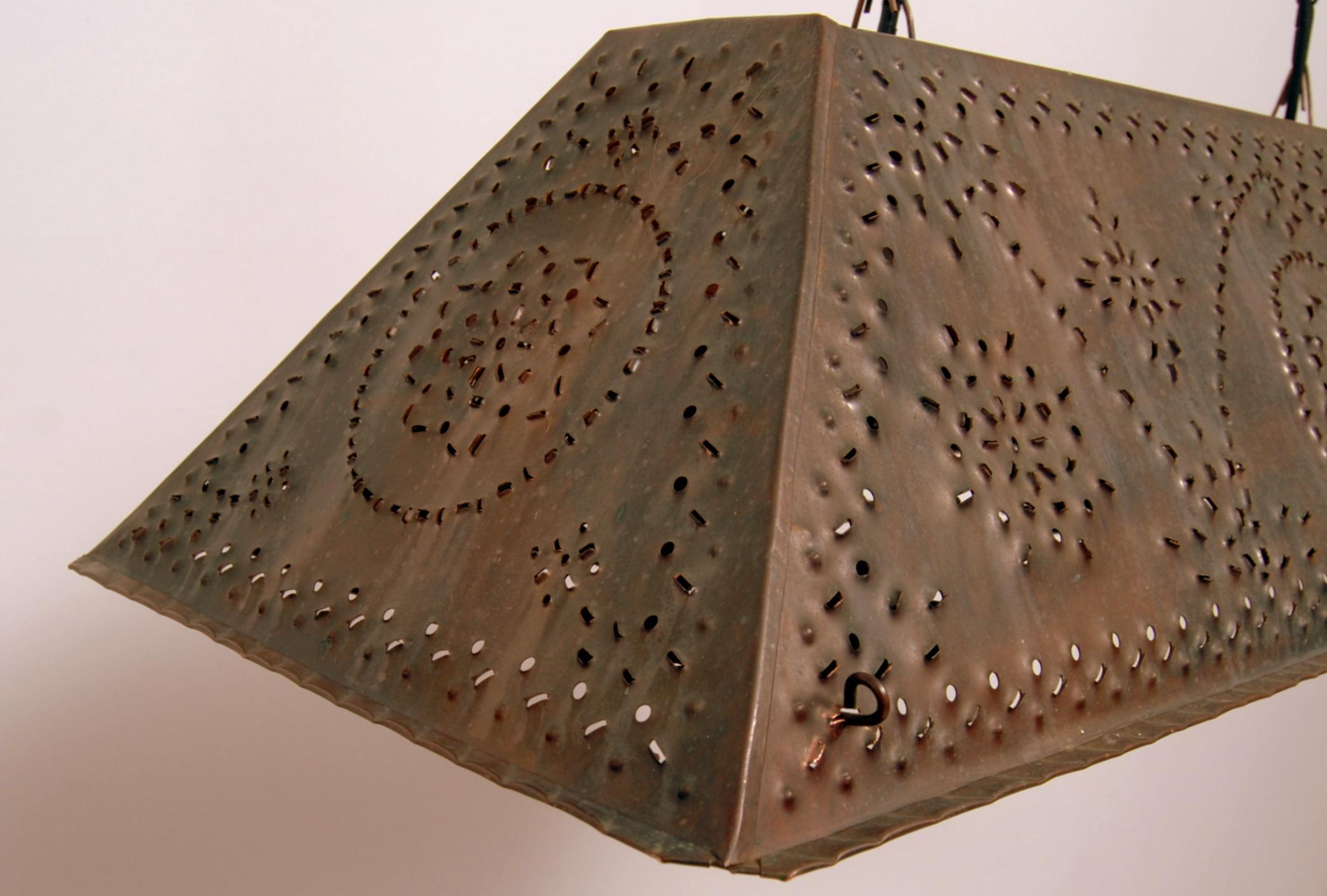 Large Brutalist Pendant in Patinated Copper by Olle Malm 3