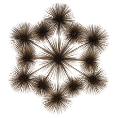 Large Brutalist "Pom Pom" Brass Wall Sculture by Curtis Jere Signed and Dated