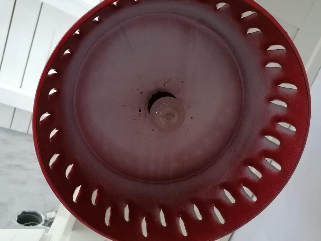 Late 20th Century Large Brutalist Red Ceramic Pendant Lamp For Sale