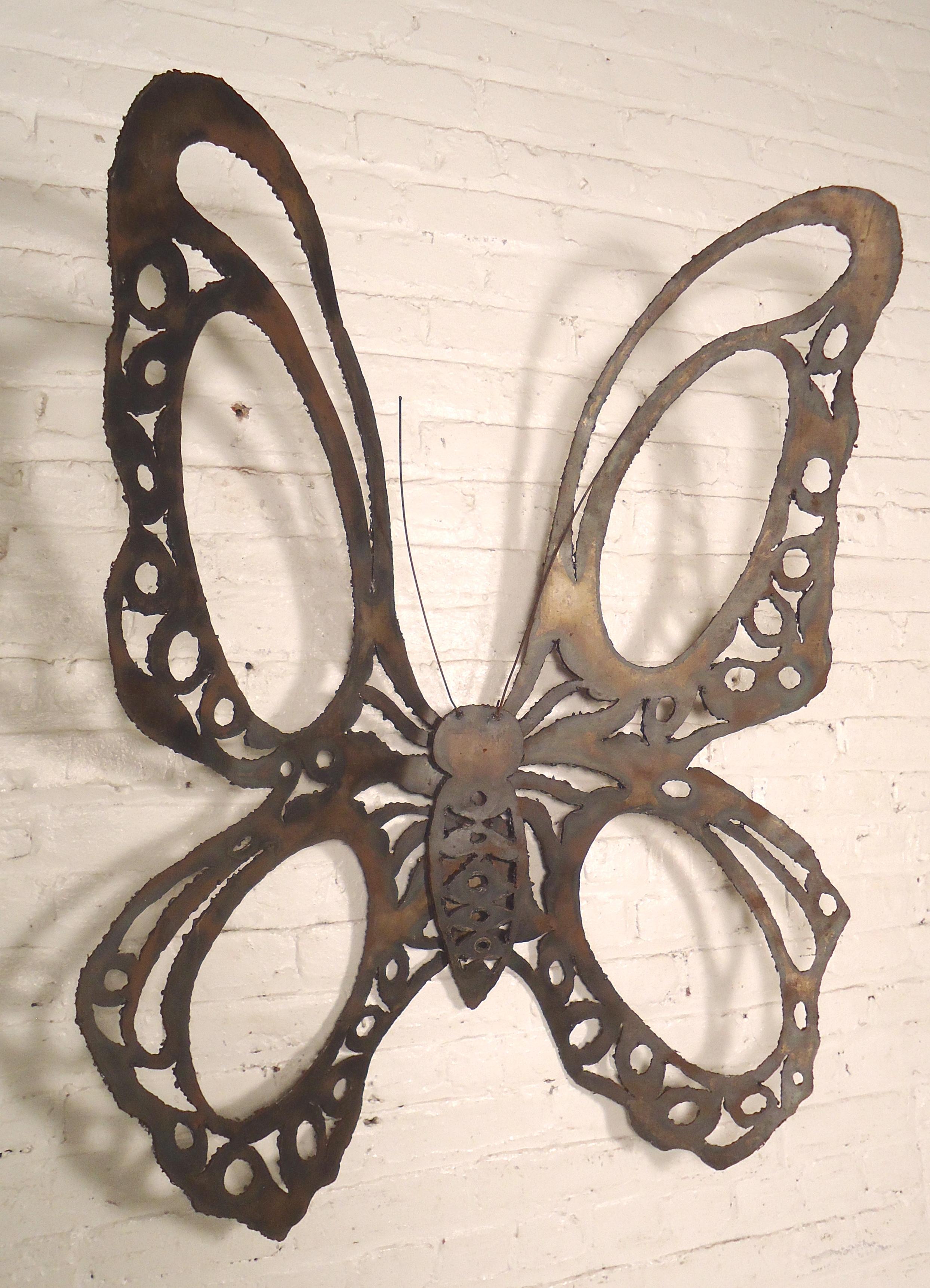 Large metal butterfly sculpture made by Italian artist Marcello Fantoni. Torch cut metal built into a large butterfly.
(Please confirm item location - NY or NJ - with dealer).
  