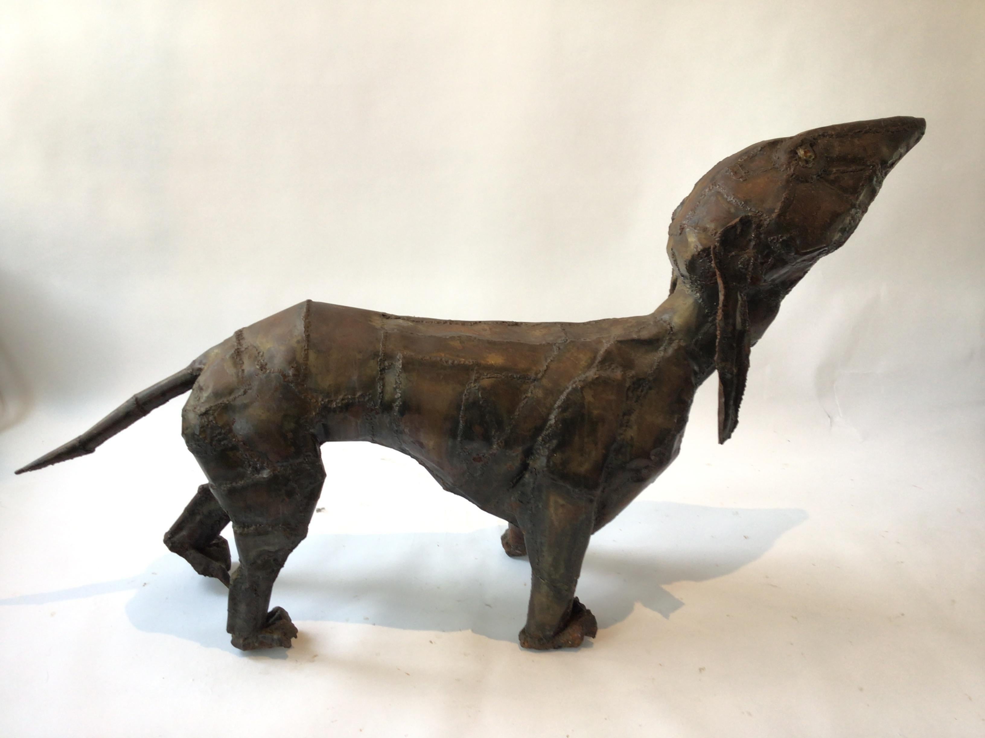 Large Brutalist Sculpture of Dachshund by David Brown For Sale 3