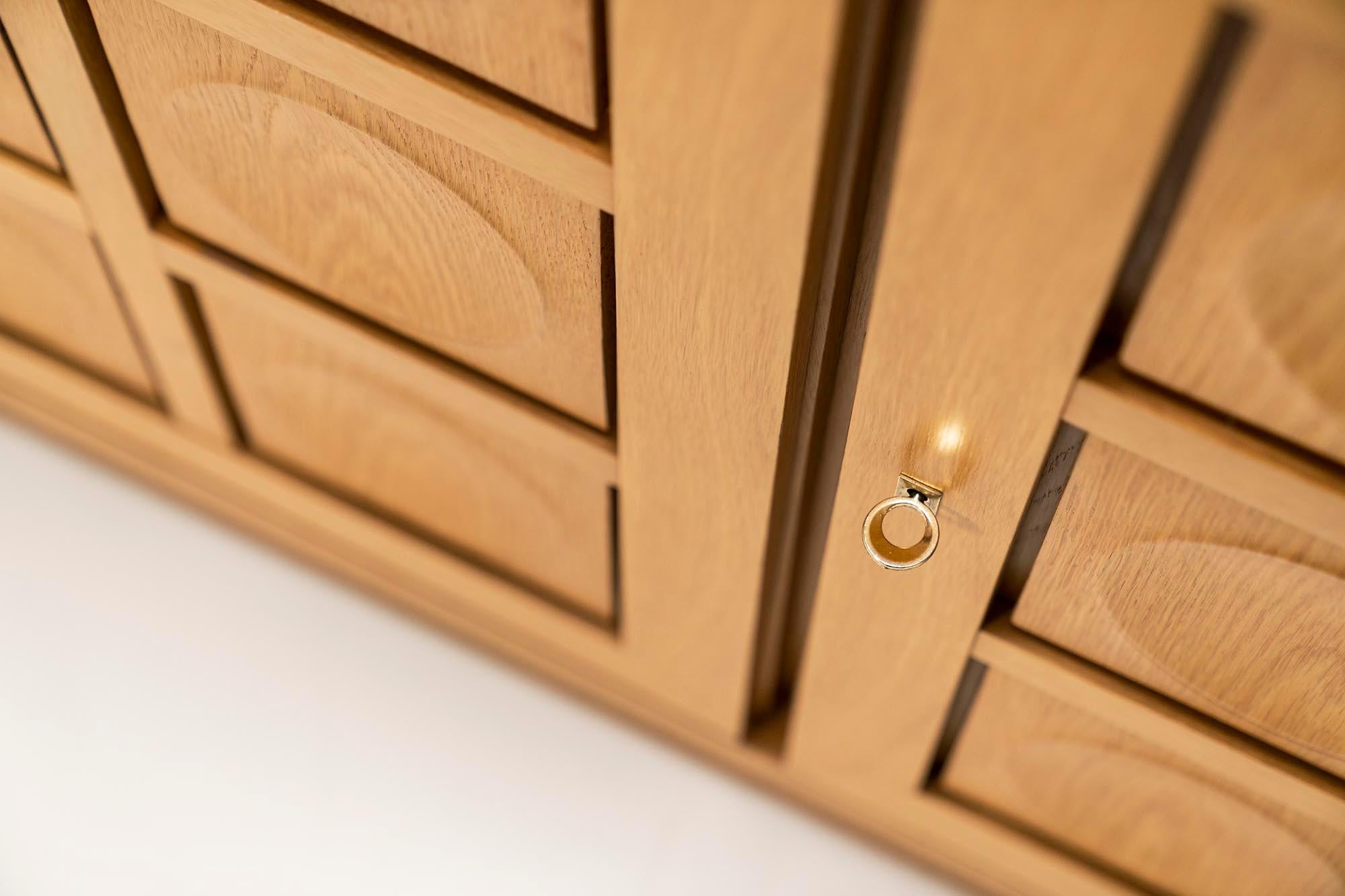 Large Brutalist Sideboard in Natural Oak by Gerhard Bartels, Belgium, 1970s 3