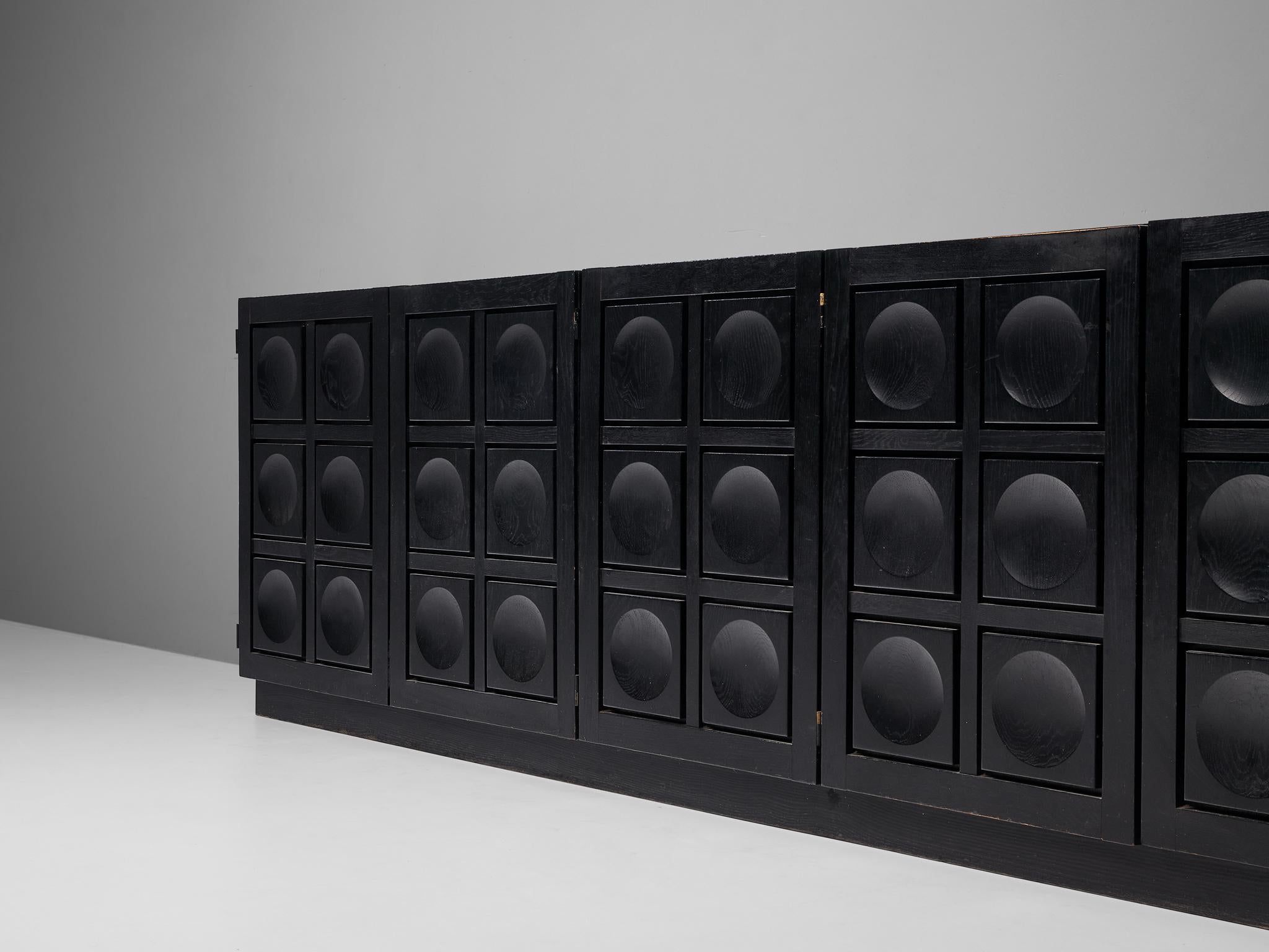 Large Brutalist Sideboard with Geometrical Doors 2