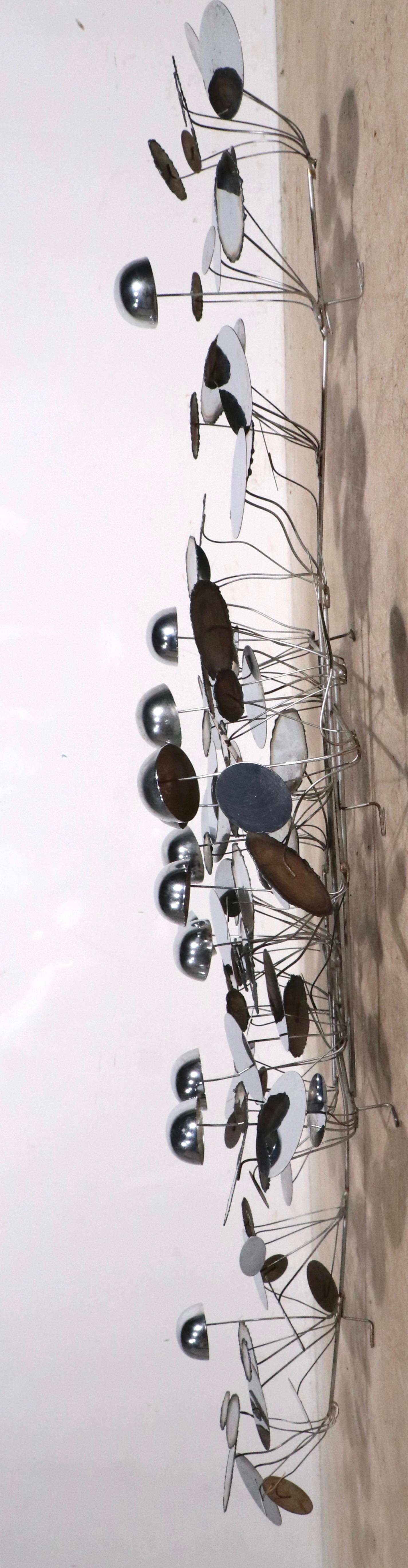Large Brutalist Signed Jere Raindrops Wall Mount Sculpture in Chrome ...