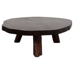 Grande table basse brutaliste en chêne de Furio Guerci, Venezuela, vers 1960