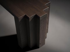Gran Banco Brutalista Cadence de Madera de Roble Macizo