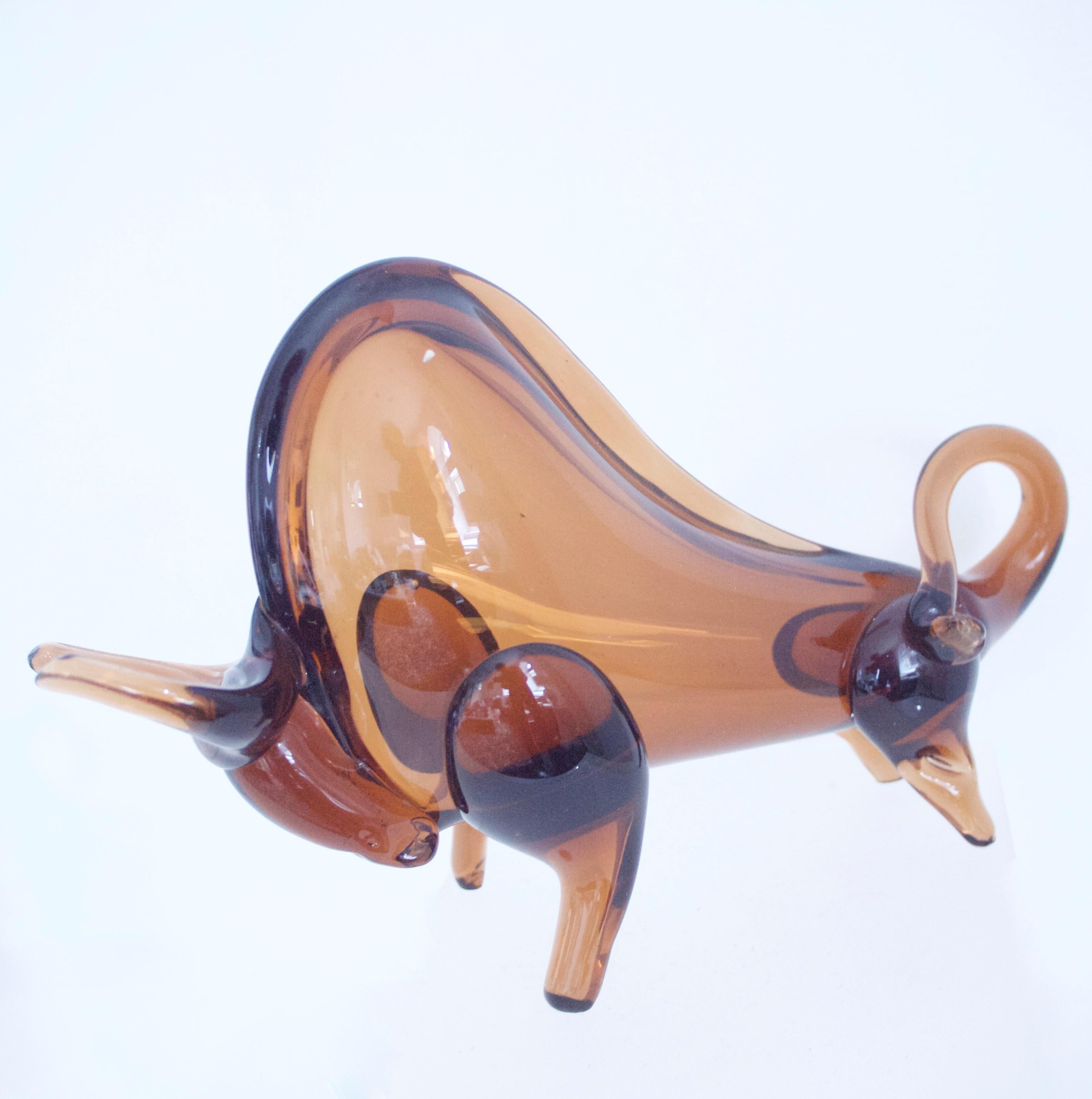 Italian Large Brutalist, Space Age, Modernist Murano Abstract Bull, 1970s For Sale