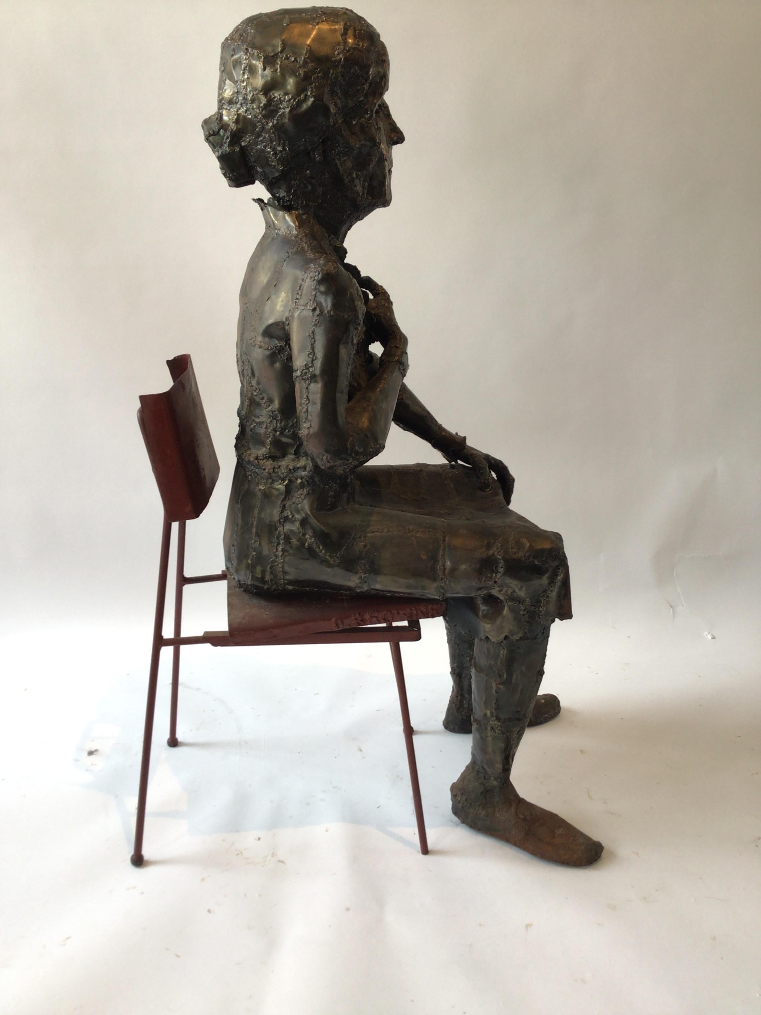 Large Brutalist Steel Sculpture of Woman Entitled Margaret Murphy by David Brown For Sale 8