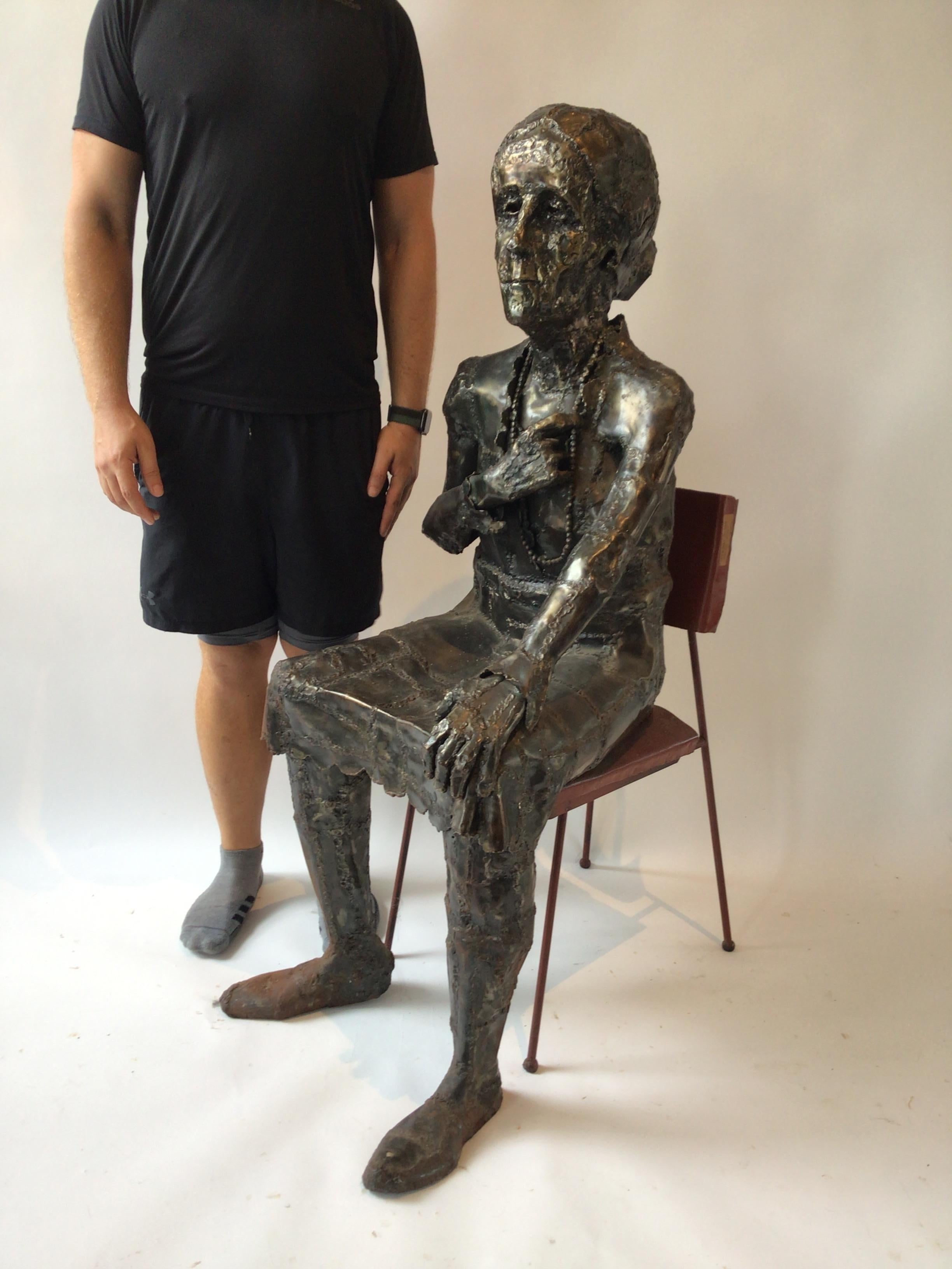 Large Brutalist Steel Sculpture of Woman Entitled Margaret Murphy by David Brown In Good Condition For Sale In Tarrytown, NY